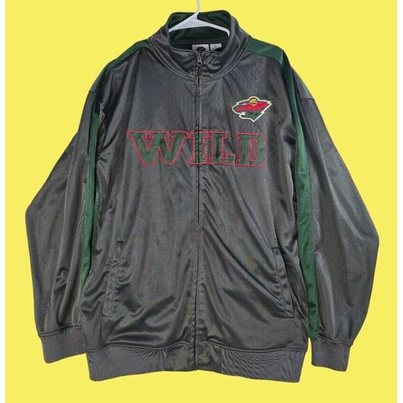 Minnesota Wild NHL Men's Full Zip Track Jacket 2XL, Pit To Pit 28 in, Length 31. - Picture 1 of 7